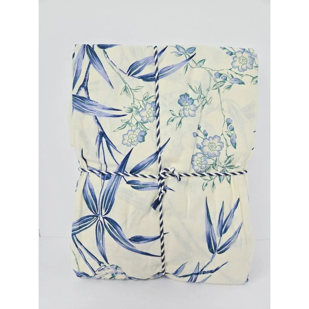 April Cornell Bamboo Garden Table Cloth 60x104‎ Rectangle Blue Multi NEW